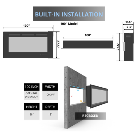 Dimplex Ignite Ultra 100-Inch Linear Electric Fireplace Installation