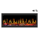 Dynasty Tempo Built-in Smart Virtual Electric Fireplace with Real Flame Effect