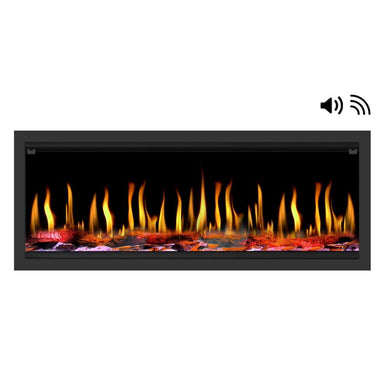 Dynasty Tempo Built-in Smart Virtual Electric Fireplace with Real Flame Effect