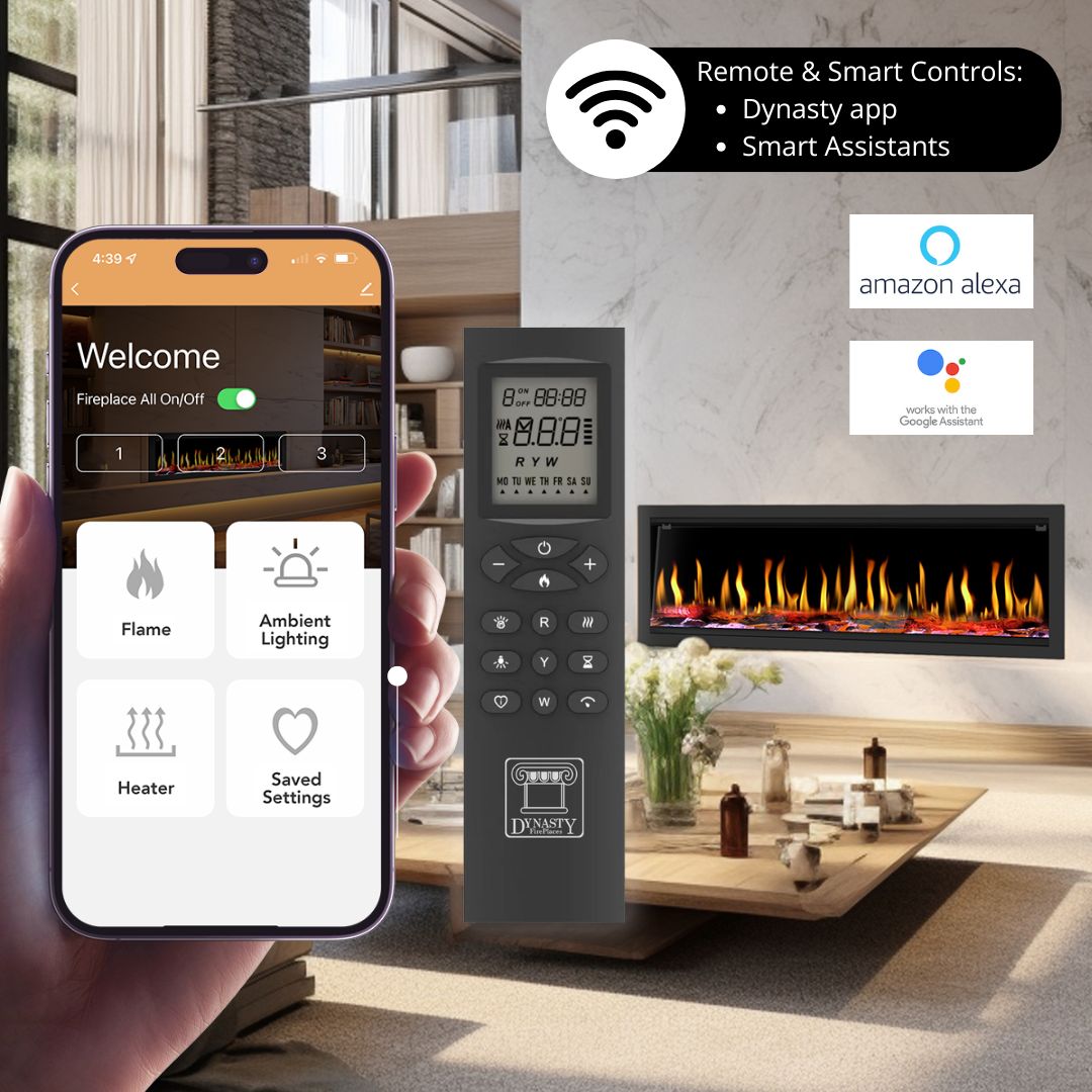 Dynasty Tempo Electric Fireplace Smart Controls