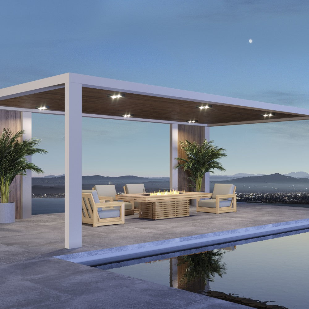 EcoSmart Fire Gin 90 Chat Height Rectangular Fire Pit Table at Residential Space