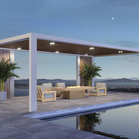 EcoSmart Fire Gin 90 Chat Height Rectangular Fire Pit Table at Residential Space