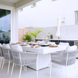 EcoSmart Fire Gin 90 Dining Height Rectangular Fire Pit Table at Outdoor Dining