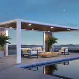 EcoSmart Fire Gin 90 Low Rectangular Fire Pit Table at Poolside