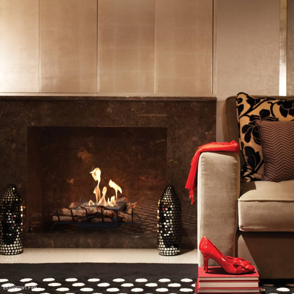 EcoSmart Fire Heritage Grate 25 near Sofa