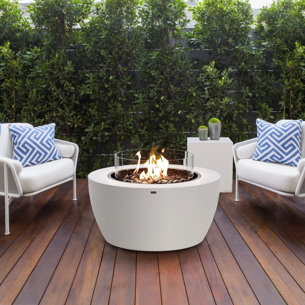 EcoSmart Fire Pod 39-Inch Round Concrete Fire Pit Bowl Private Residence Citrus