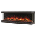 Side view of the EcoSmart Fire Switch Electric Fireplace with bay view