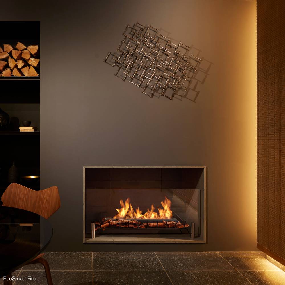 EcoSmart Heritage Grate 50 beside Shelves