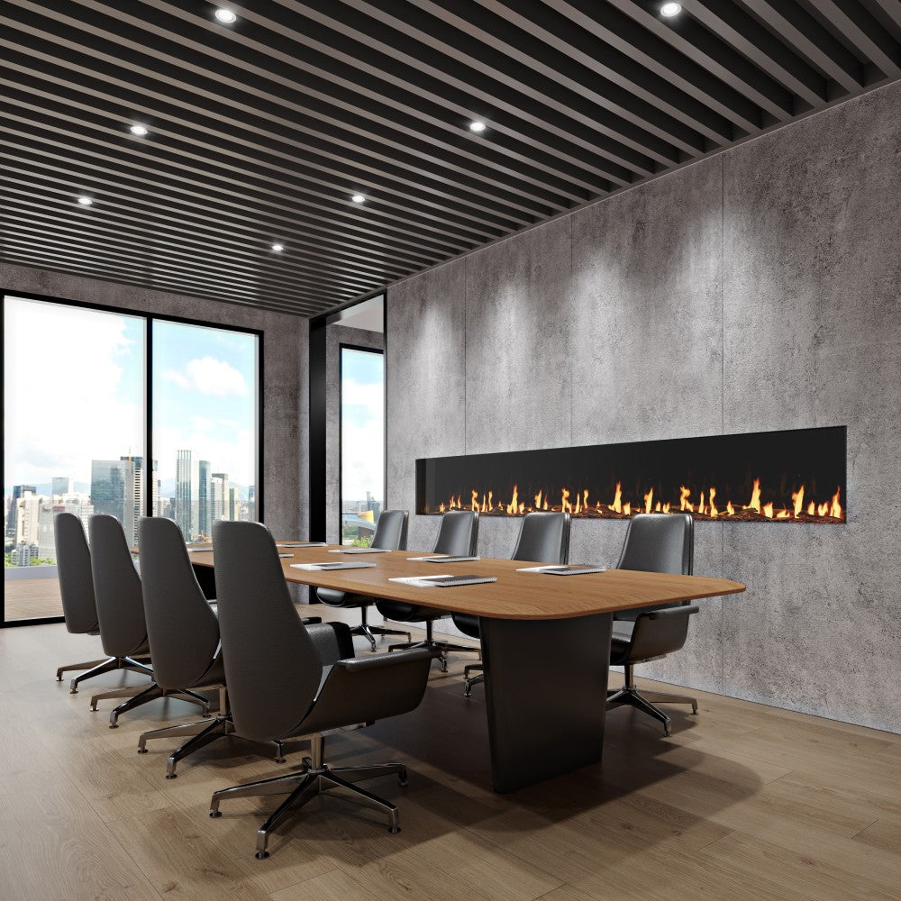 EcoSmart Fire Motion Linear Built-In Electric Fireplace Commercial Office