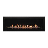 Empire Boulevard 60-Inch Linear Direct Vent Gas Fireplace with Crushed Glass and Black Trim