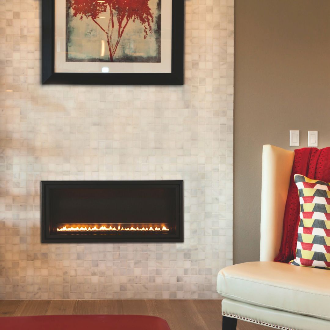 Empire Boulevard SL: 30-Inch Wall Mounted/Recessed Ventless Gas Fireplace Fully Recessed in a Wall