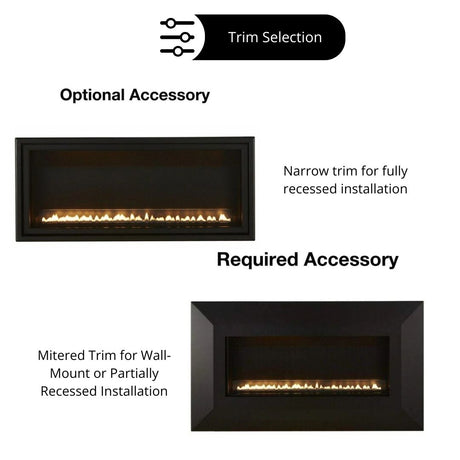 Empire Boulevard SL: 30-Inch Wall Mounted/Recessed Ventless Gas Fireplace Trim Options