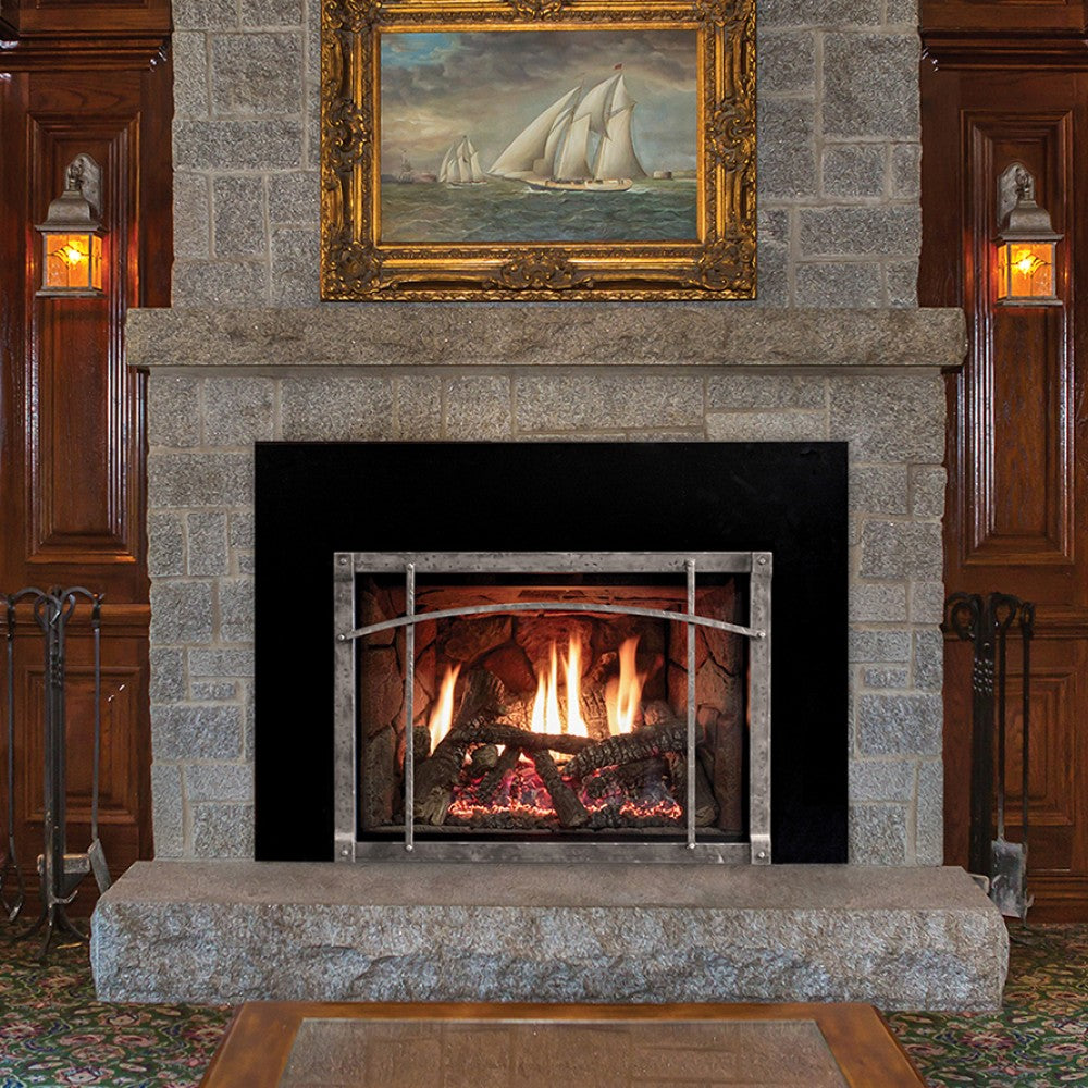 Empire Rushmore Direct Vent Gas Fireplace Insert with Traditional Charred Logs