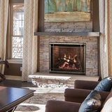 Empire Rushmore Traditional Direct Vent Gas Fireplace with Rustic Brick in Living Room