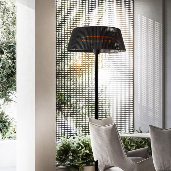 Eurofase Vellura 1500W Freestanding Lamp Electric Patio Heater with Outdoor Furniture