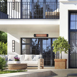 Eurofase 1500W 39-inch Infrared Electric Heater in a modern patio - side view