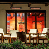 Eurofase 1500W 39-inch Infrared Electric Heater wall mounted on a patio