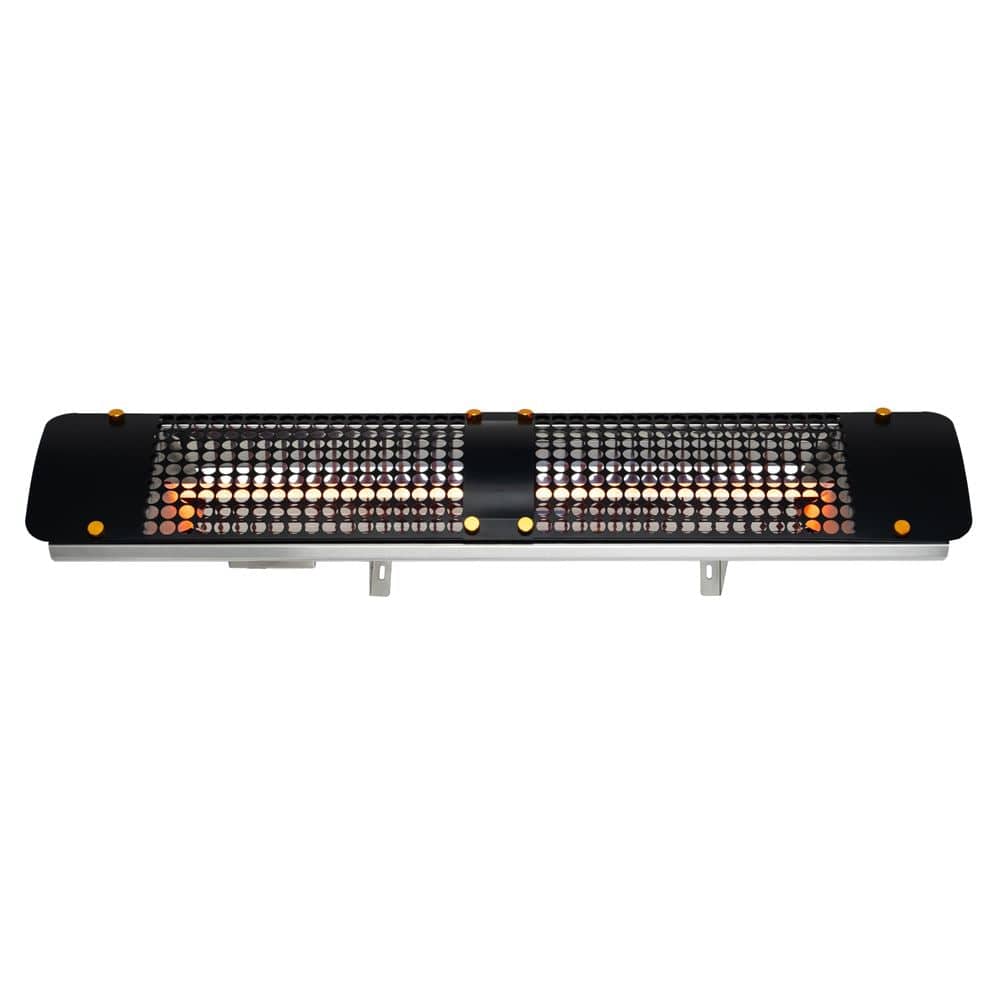 Eurofase 1500w black infrared electric heater with admiral decor plate - angle view