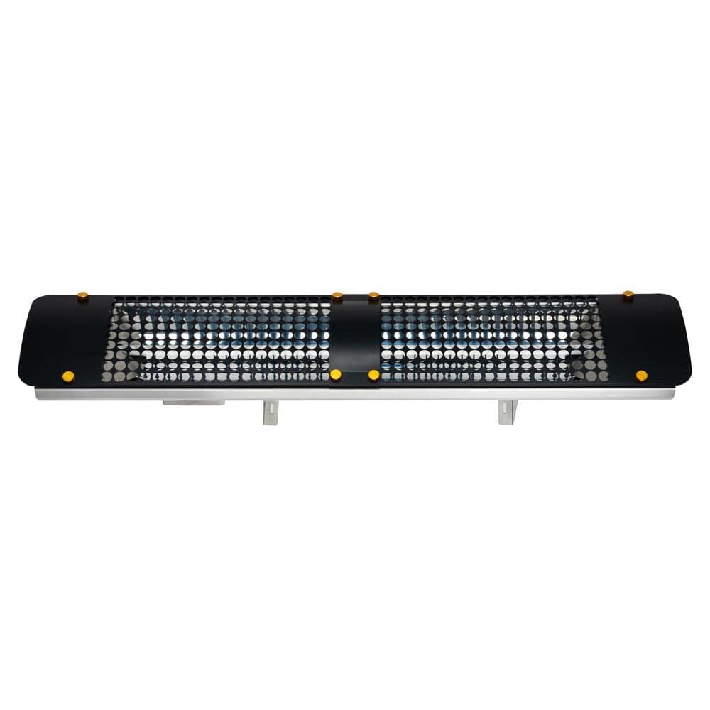 Eurofase 1500w black infrared electric heater with admiral decor plate - angle view