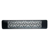 Eurofase 1500w black infrared electric heater with astra decor plate - angle view