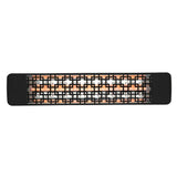 Eurofase 1500w black infrared electric heater with brix decor plate - front view