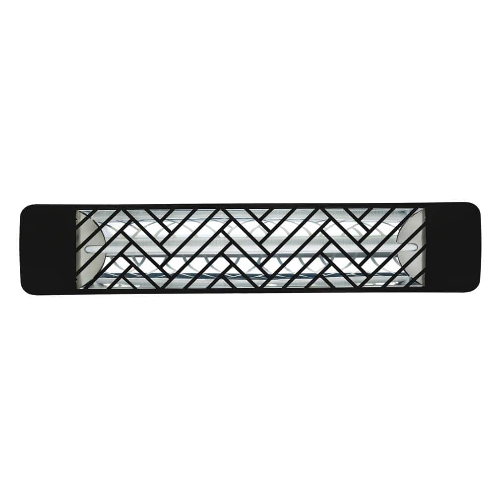 Eurofase 1500w black infrared electric heater with chevron decor plate - angle view