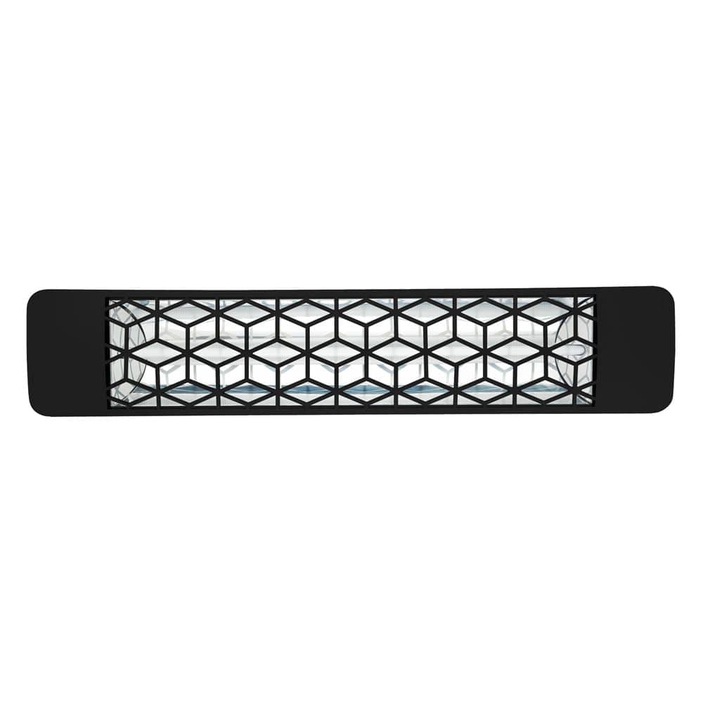 Eurofase 1500w black infrared electric heater with stella decor plate - angle view