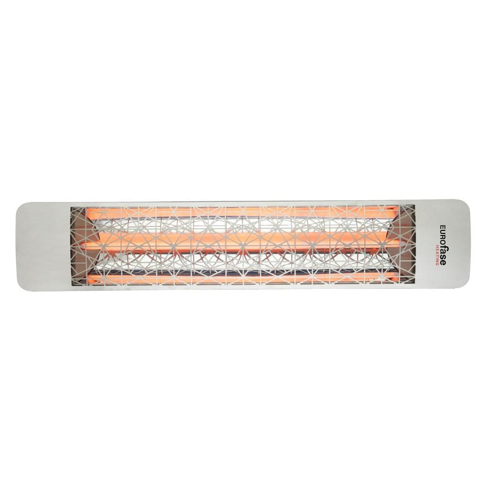 Eurofase 1500w stainless steel infrared electric heater with astra decor plate - angle view