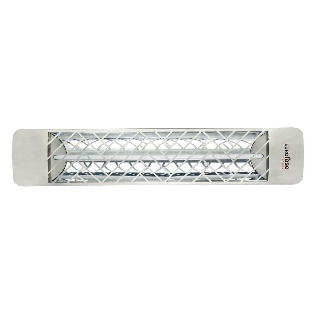 Eurofase 1500w stainless steel infrared electric heater with chevron decor plate - angle view