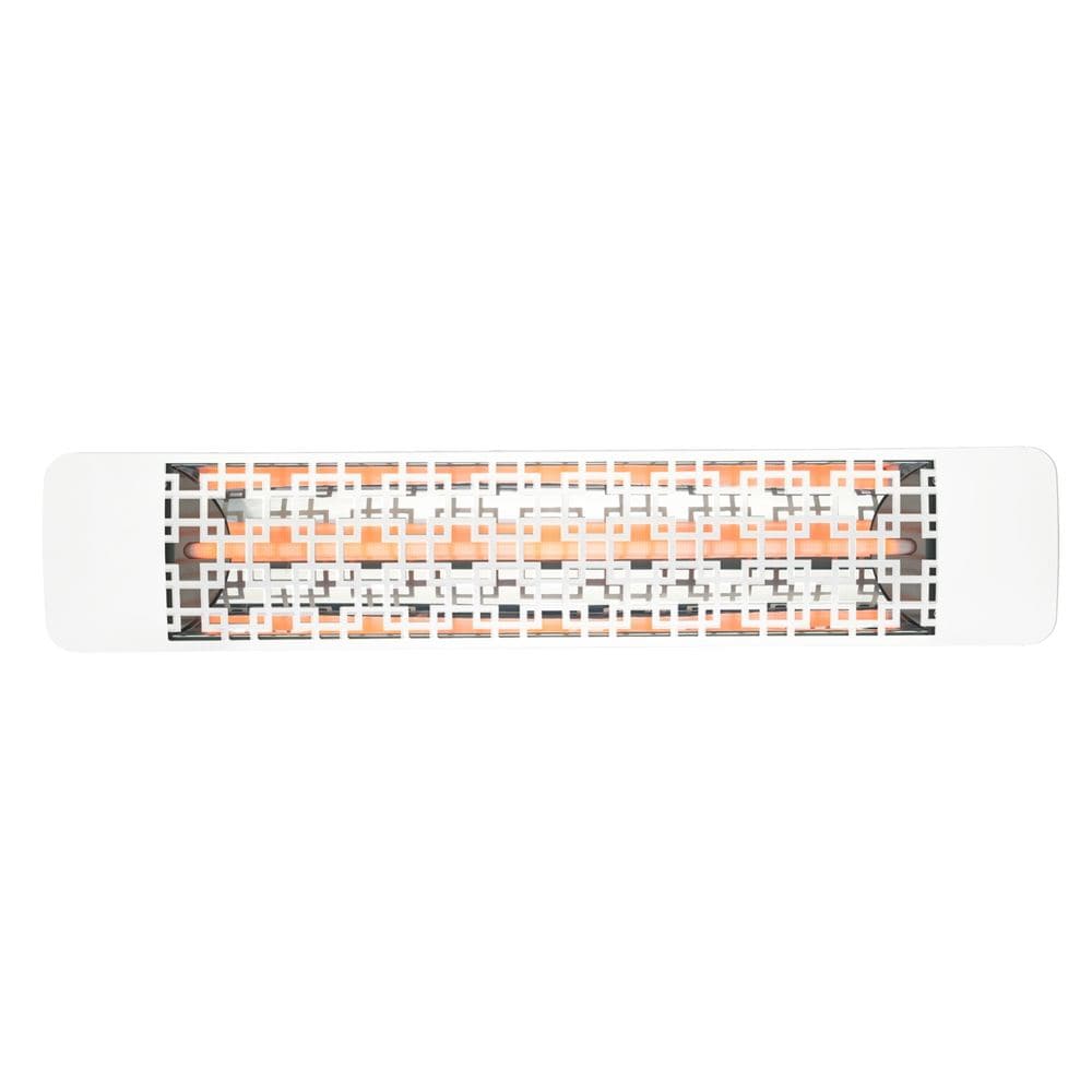 Eurofase 1500w white infrared electric heater with brix decor plate - angle view