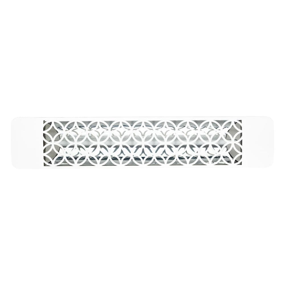 Eurofase 1500w white infrared electric heater with clover decor plate - angle view