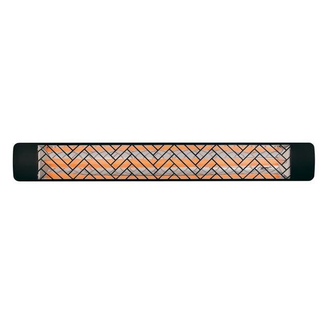 Eurofase 3000W 61-Inch Single Element Electric Heater with Chevron Decor Plate in Black