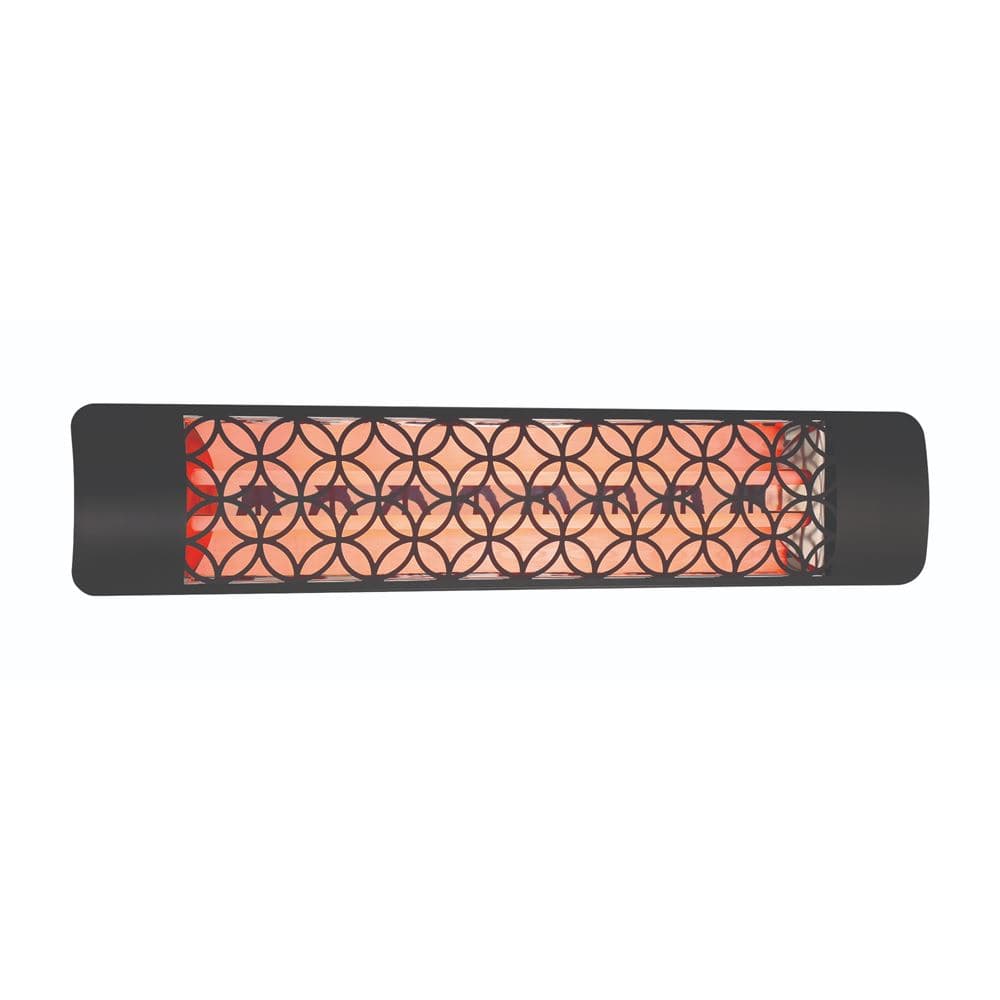 Eurofase 39-Inch Black Infrared Electric Heater with clover decor plate