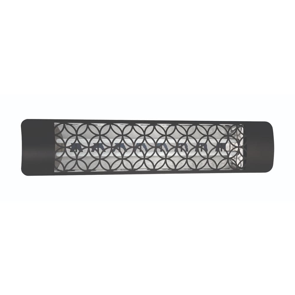 Eurofase 39-Inch Black Infrared Electric Heater with clover decor plate - angle view