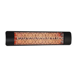 Eurofase 39-Inch Dual Element Electric Patio Heater with Mason Decor Plate, turned on - front view