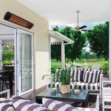 Eurofase 39-Inch Dual Element Infrared Electric Heater with clover decor plate on patio - side view
