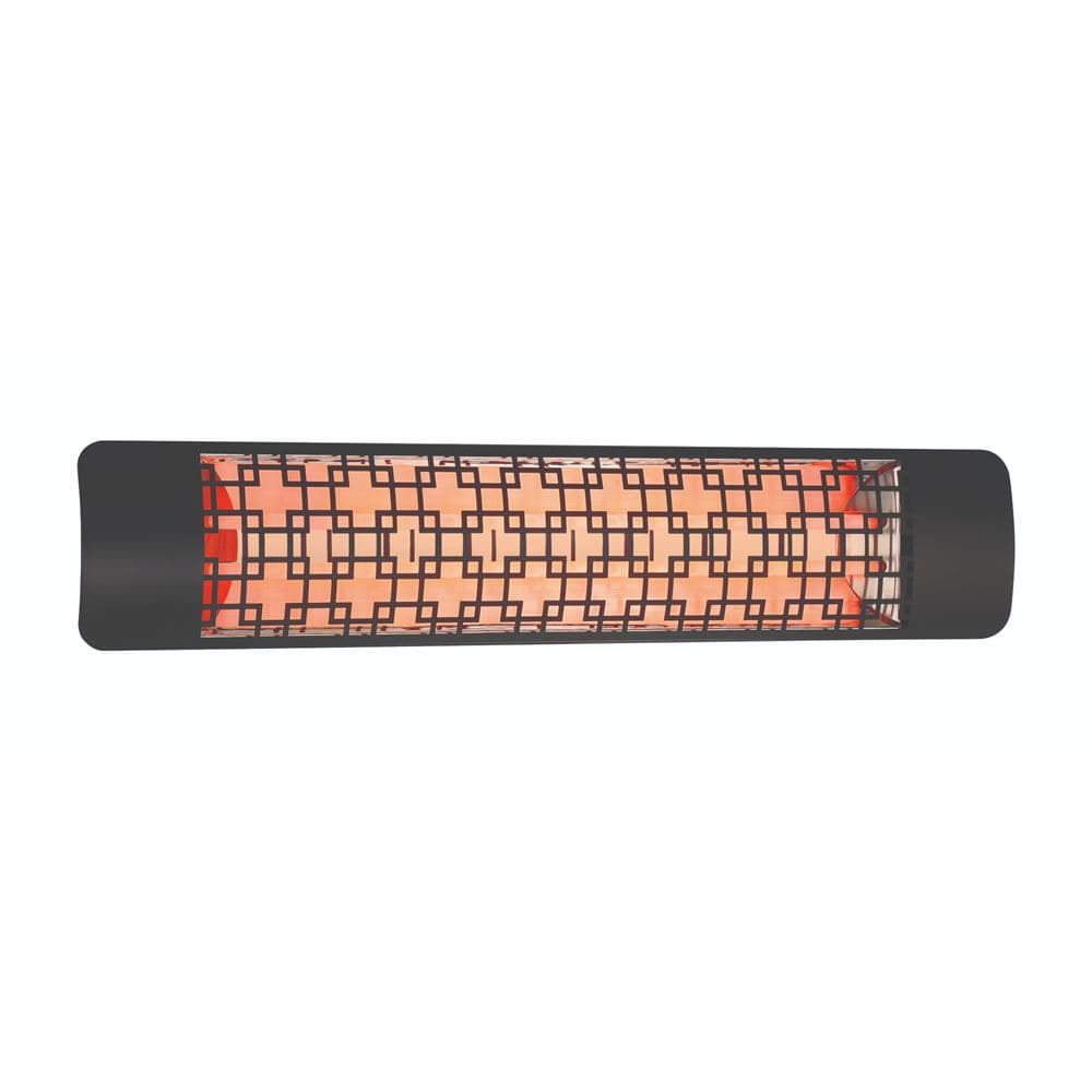 Eurofase 39-inch Black Infrared Electric Heater with brix decor plate - front view