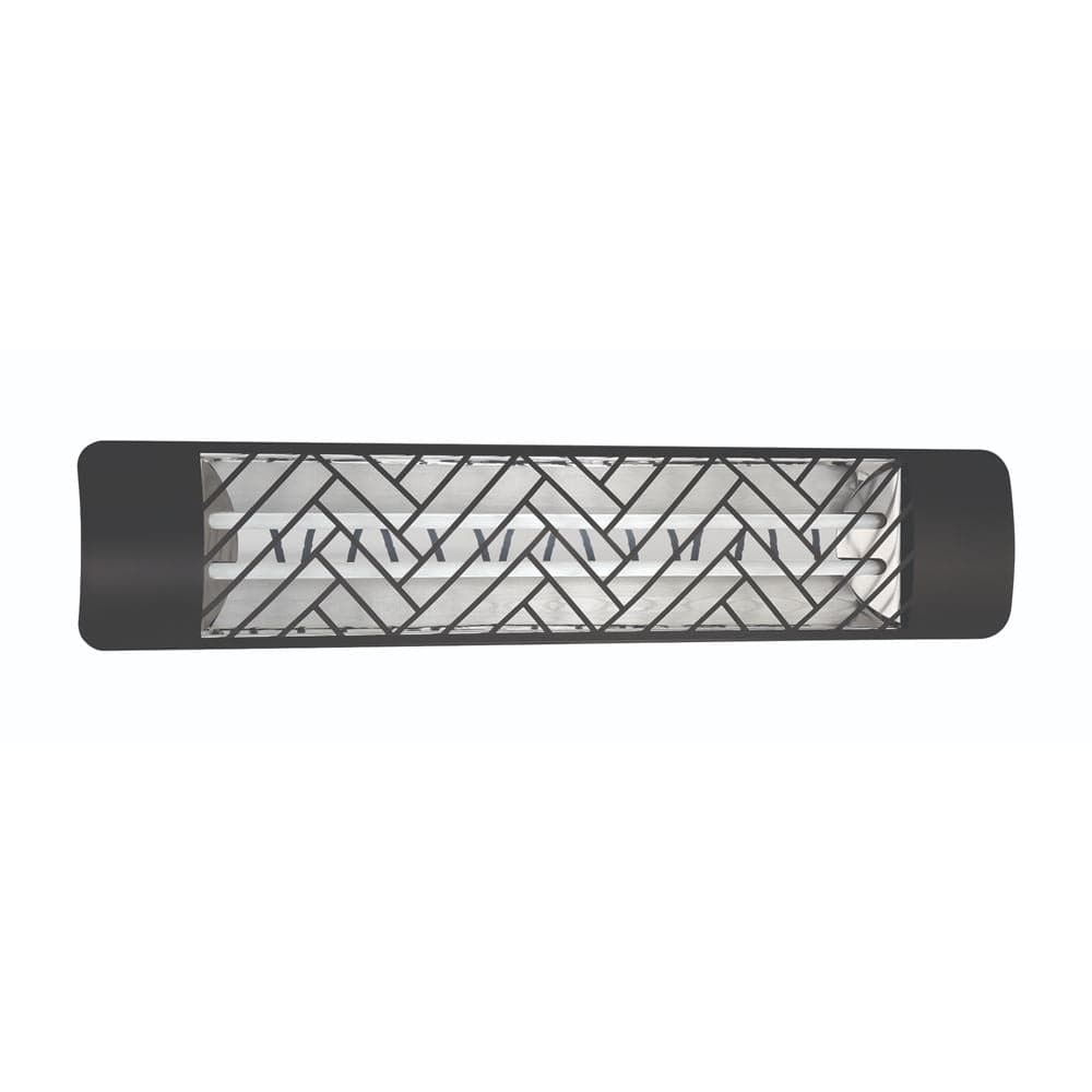 Eurofase 39-inch Black Infrared Electric Heater with chevron decor plate - angle view