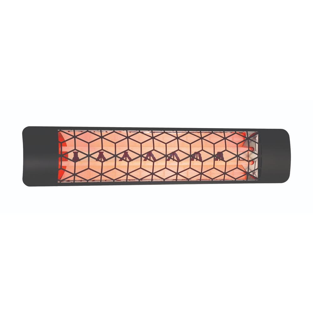 Eurofase 39-inch Black Infrared Electric Heater with stella decor plate - front view