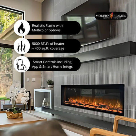 Features of Modern Flames Landscape Pro Slim Electric Fireplace
