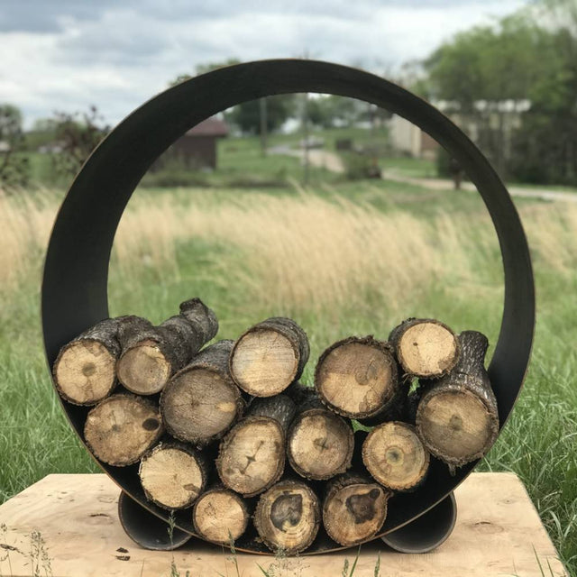 Fire Pit Art Orbit Handcrafted Artisan Log Rack