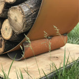 Fire Pit Art Orbit Handcrafted Artisan Log Rack Base Detail