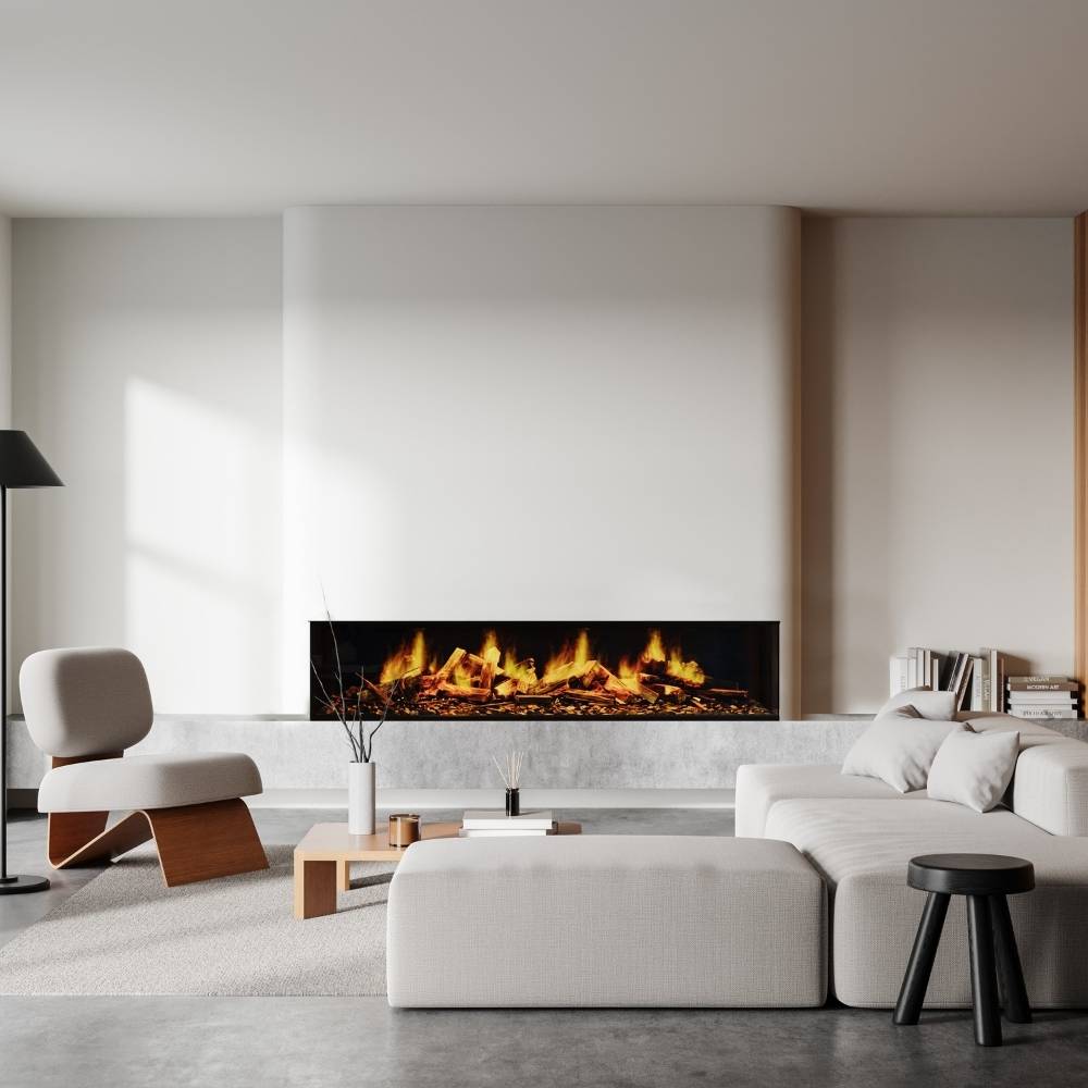 Flamerite E-Ridium 1800 Single Sided Installation In Modern Living Room