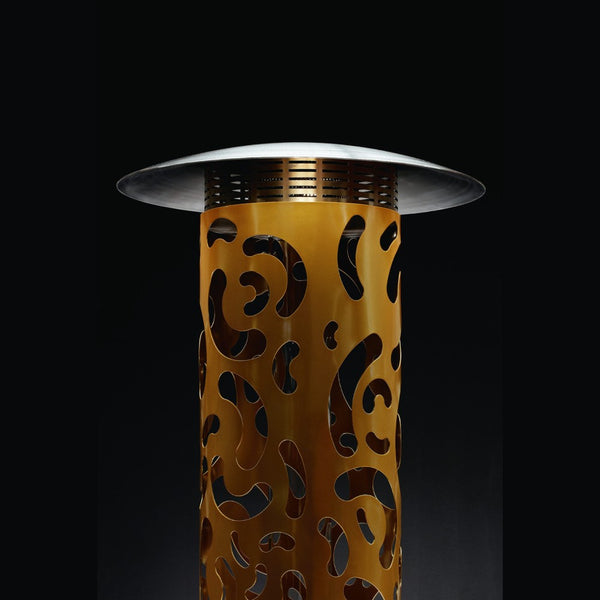 GlammFire Bliss Hyperion Free Standing Gas Patio Heater Zoomed In At Heater