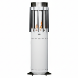 GlammFire Selene Hedges Free Standing Gas Patio Heater in White Lacquered Steel