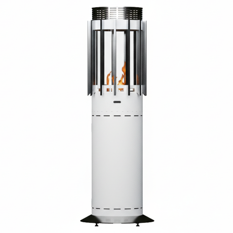 GlammFire Selene Hedges Free Standing Gas Patio Heater in White Lacquered Steel