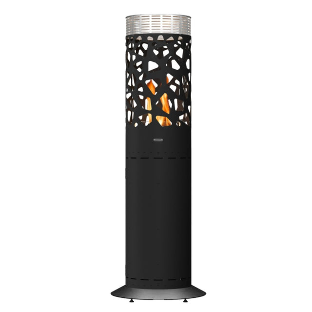 GlammFire Selene Tile Free Standing Gas Patio Heater in Black Lacquered Steel