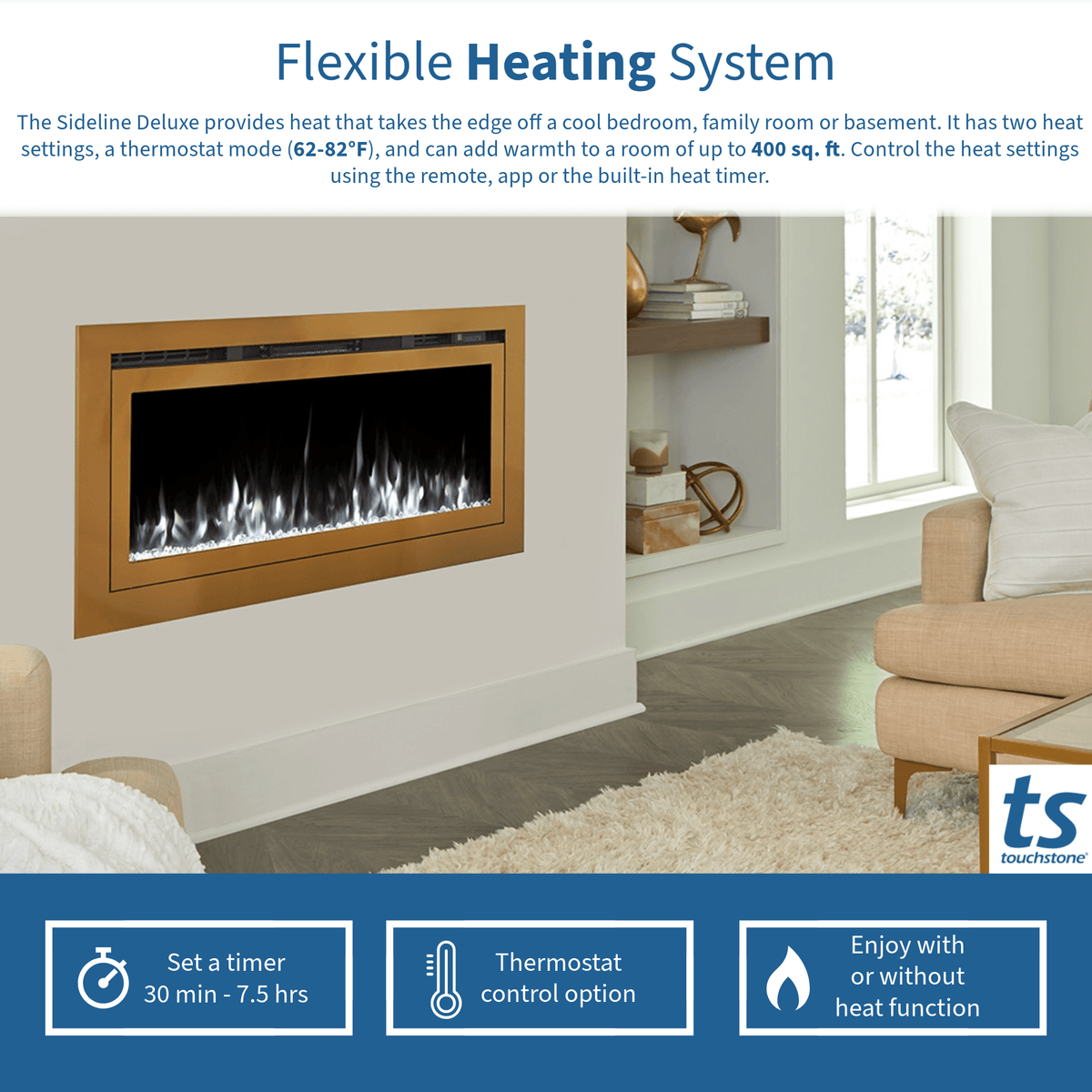 Touchstone Sideline Deluxe Gold 50-Inch heating coverage graphic