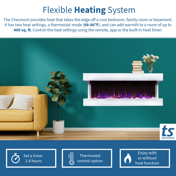 Touchstone Chesmont 50-Inch heating coverage graphic