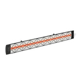 angled view of the infratech motif mediterrnean c series electric heater in black